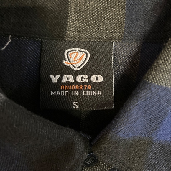 Blue and Black Plaid Flannel by YAGO - Picture 6 of 8